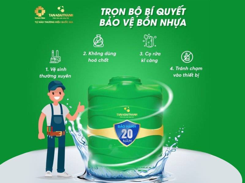 Vệ sinh bồn nhựa chứa nước để đảm bảo chất lượng sử dụng
