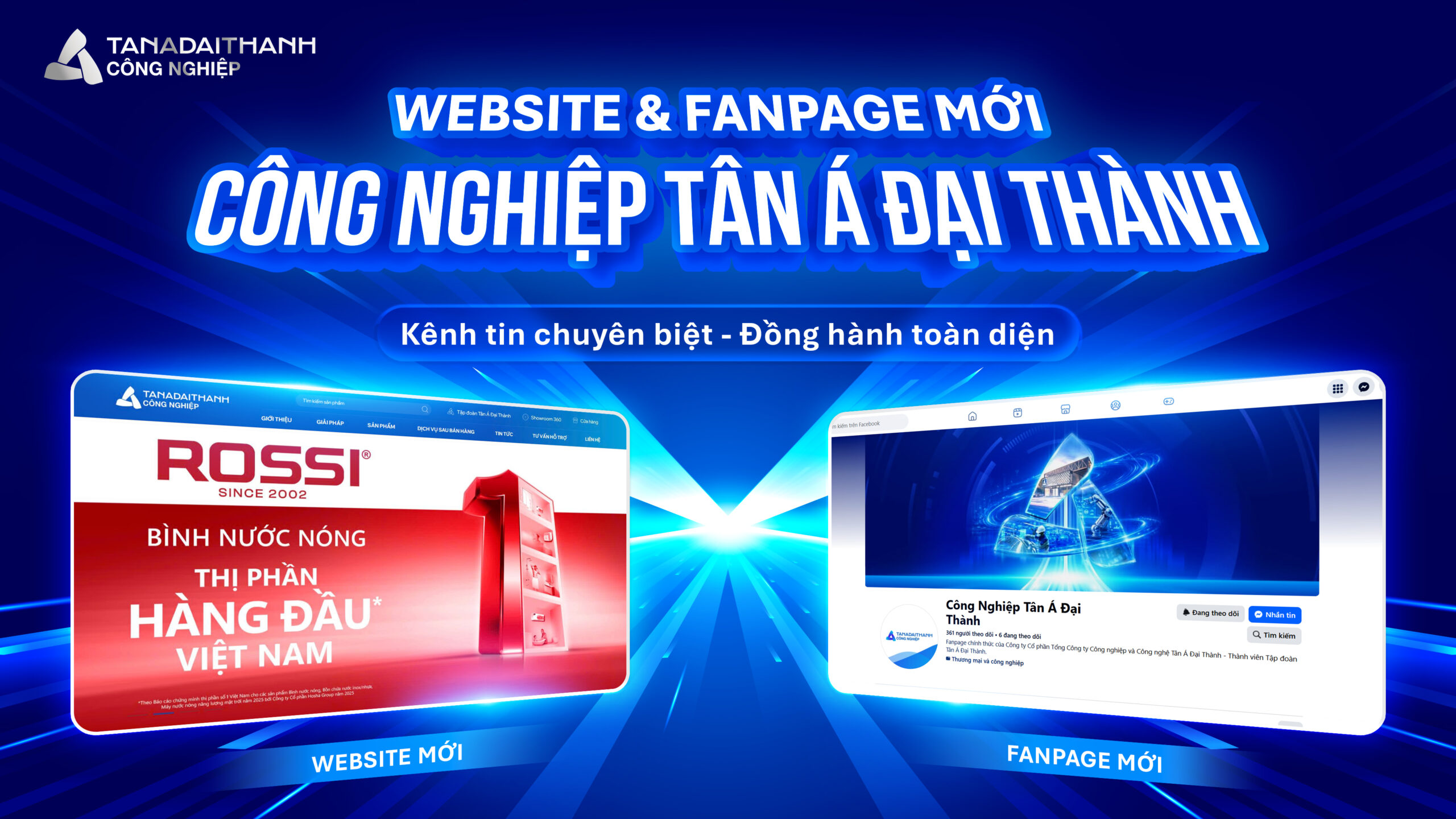 Tân Á Đại Thành ra mắt Website & Fanpage Công nghiệp chuyên biệt